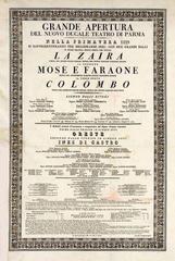 Teatro Regio di Parma inauguration poster 1829