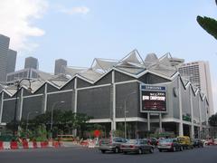 Suntec Singapore International Convention and Exhibition Centre exterior view on a sunny day