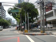 Street view of M. H. del Pilar Street at the corner of United Nations Avenue and Roxas Boulevard in Ermita, Manila with Carlos P. Romulo Monument