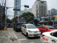 Carlos P. Romulo Monument on the corner of United Nations Avenue and Roxas Boulevard in Ermita, Manila with surrounding streets including M. H. del Pilar, Taft Avenue, Maria Orosa Street, and Kalaw Avenue