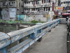 Félix Resurrección Hidalgo Street Bridge over Estero de Quiapo in Quiapo, Manila with old houses along the creek