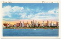 Chicago skyline with modern skyscrapers and Lake Michigan waterfront
