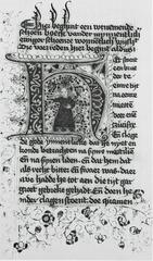 Page from a 15th-century manuscript with texts by Hendrik Seuse and Jan van Ruusbroec, containing vitae of saints and devotional writings