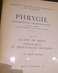 Cover of the book Phrygie by Emilie Haspels displayed at Allard Pierson Museum exhibit 2017