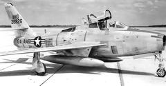 158th Fighter-Bomber Squadron Republic F-84F-50-RE Thunderstreak aircraft in flight