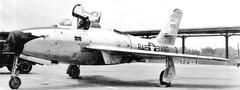 103d Fighter-Interceptor Squadron Republic F-84F-5-RE Thunderstreak aircraft at Philadelphia International Airport 1955