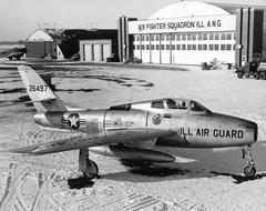 Republic F-84F-35-RE Thunderstreak aircraft of the 169th Tactical Fighter Squadron at Iowa Gold Star Museum