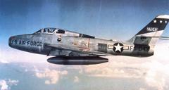 405th Fighter-Bomber Wing Republic F-84F-35-RE Thunderstreak aircraft at Langley AFB Virginia in 1955