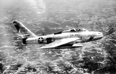 128th Fighter-Interceptor Squadron General Motors F-84F Thunderstreak jet aircraft 51-9520 on tarmac