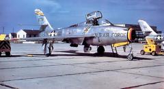 12th Strategic Fighter Wing Republic F-84F-40-RE Thunderstreak aircraft at Bergstrom AFB in 1953