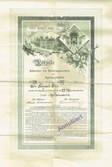 Historic document granting usage rights for designated synagogue seats in Zurich's Löwenstrasse Synagogue dated January 26, 1891