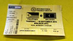 Upper grandstand ticket for Azkals versus Maldives football match