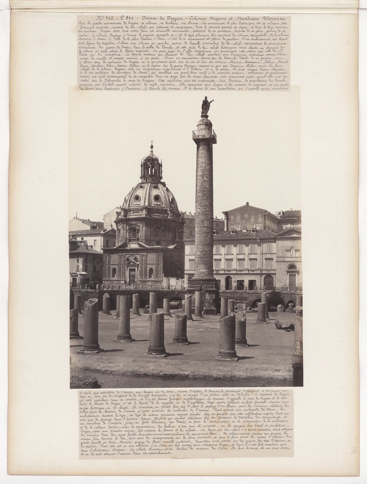 Historic architectural views of monuments in Rome and Tivoli, Italy from 1800-1869