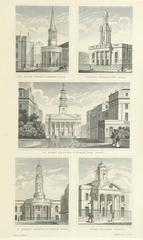 Historical engraved map of London and its environs with detailed landmarks and artistic elements