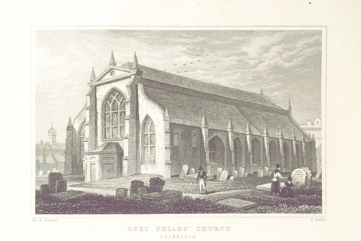 Grey Friars' Church in Edinburgh architectural drawing from 1829