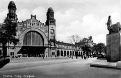 Historical photograph of Wilsonovo nádraží railway station in Prague