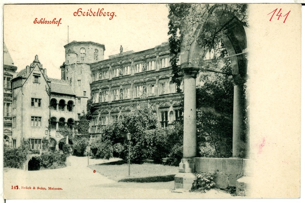 Historic view of Heidelberg Schloßhof courtyard in 1898