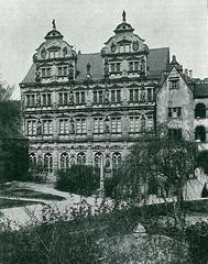 Historical view of Friedrichsbau building in Heidelberg from 1894
