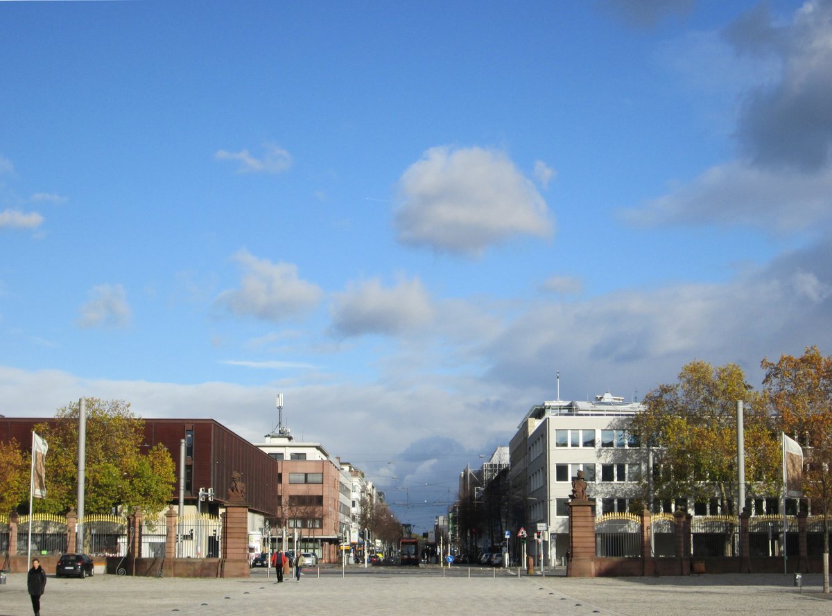 Breite Straße in Mannheim seen from the Ehrenhof of Mannheim Palace