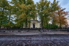 Holy Trinity Church in Helsinki with clear blue sky