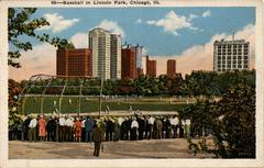 Baseball game in progress at Lincoln Park, Chicago, Illinois