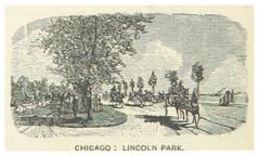 Historical map of Chicago and Lincoln Park area in Illinois from 1891