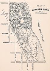 Historic map of Lincoln Park in 1870 from the 1899 Report of the Commissioners and history of Lincoln Park