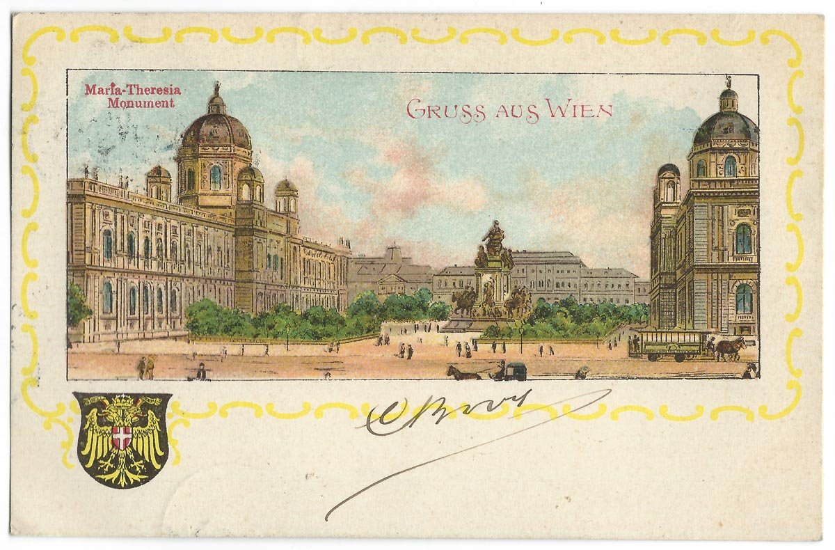 Historic panoramic view of Vienna in early 20th century