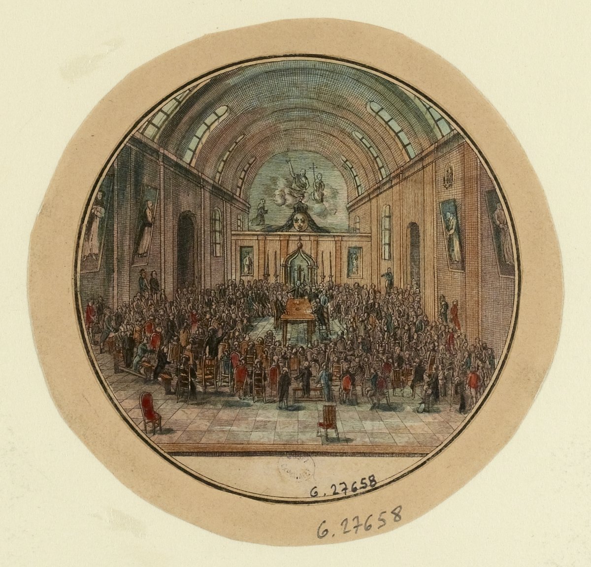 Medallion number 10 from the Historical Gallery depicting the National Assembly session in Saint Louis Church, Versailles on June 22, 1789, during the French Revolution