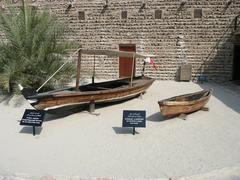 Traditional Al Abra and Al Hourey exhibit at the Dubai Museum showcasing cultural heritage