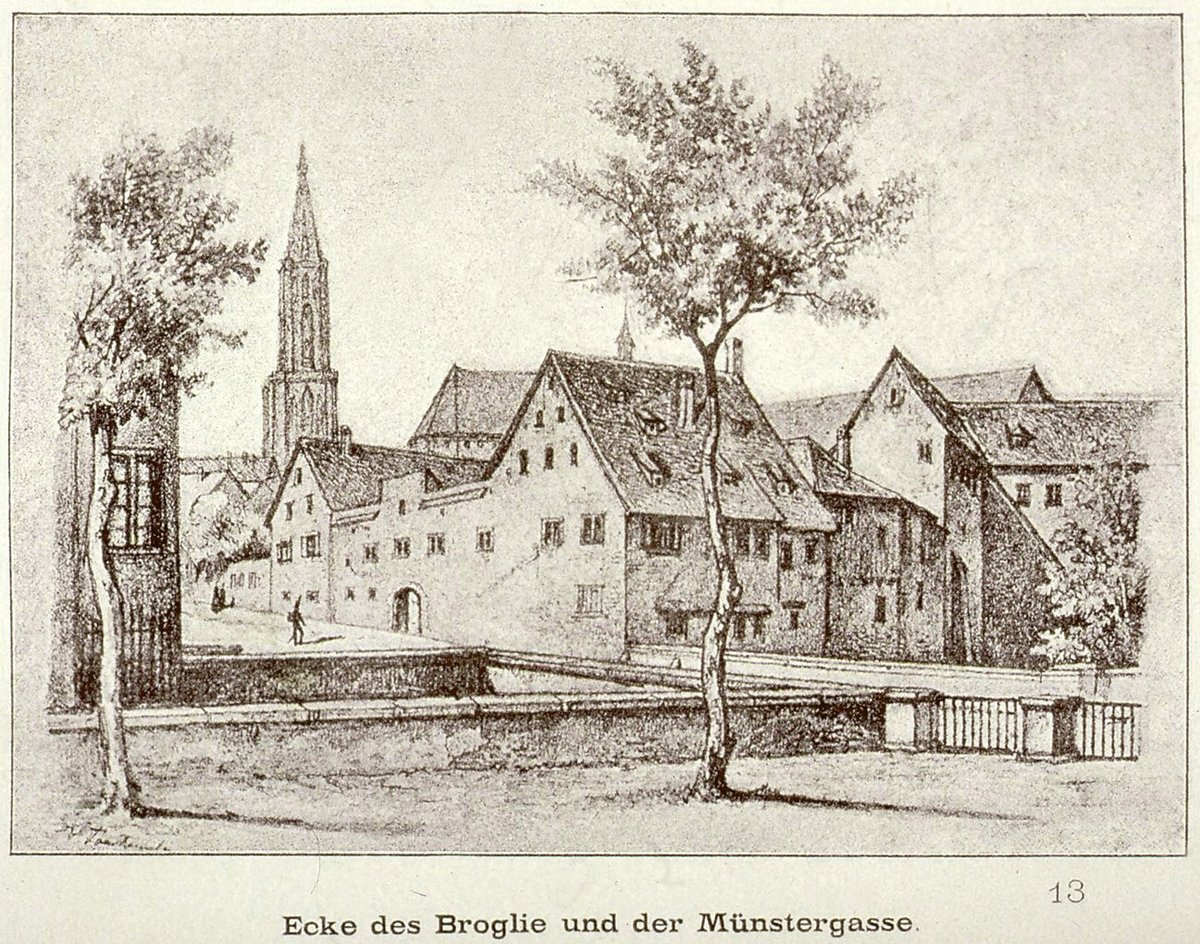 Alfred Touchemolin Strasbourg street corner scene from 1891