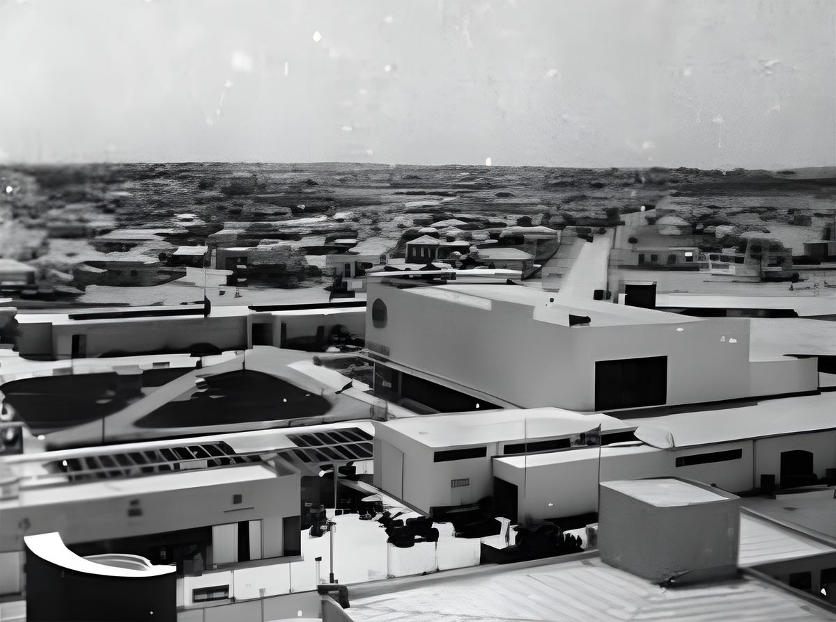 Aerial view of the East Fair at the old exhibition grounds near Tel Aviv Port