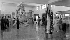 Levant Fair 1934 in Tel Aviv with exhibition pavilions and visitors