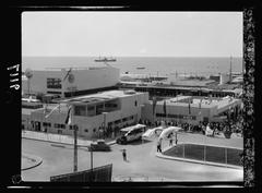 1936 Palestine disturbances with Fair buildings and Tel Aviv jetty