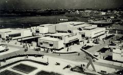 The Orient Fair in Tel Aviv early 1930s bustling event with crowd and stalls