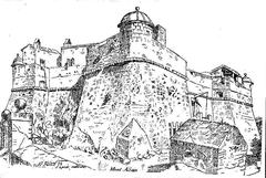 Le fort du mont Alban drawn by Rion in Le Petit niçois newspaper on October 30, 1898