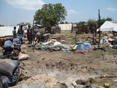 Shell crater formed after the April 30 shelling of Mullivaikkal massacre