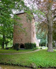 Schierstins Veenwouden historic stone tower in Friesland, Netherlands