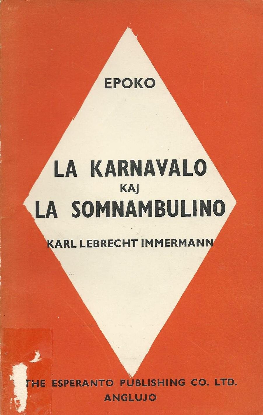 Cover of the 1952 book La Karnavalo kaj La Somnambulino