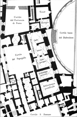 Ground-plan of part of the Vatican Palace from On the Vatican Library of Sixtus IV