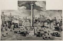 Fresco depicting Piazza Colonna in the Vatican Library Rome