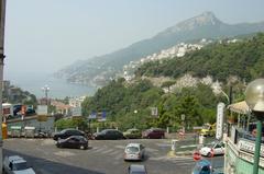 Colorful street in Vietri sul Mare with pastel buildings and shops