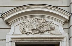 Martial pediment above door lintel in Hofburg Palace Vienna