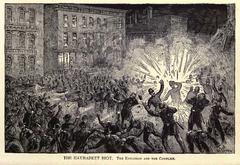 Explosion at Haymarket Square in 1886 that triggered the Haymarket Riot
