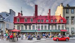 Autumn foliage and historic buildings in Quebec City, Canada