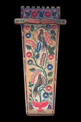 Traditional Kanien’kehá:ka Mohawk Iroquois cradleboard with floral and bird motifs