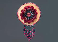 Anishinabeg Algonquins moccasins decorated with beads and embroidery