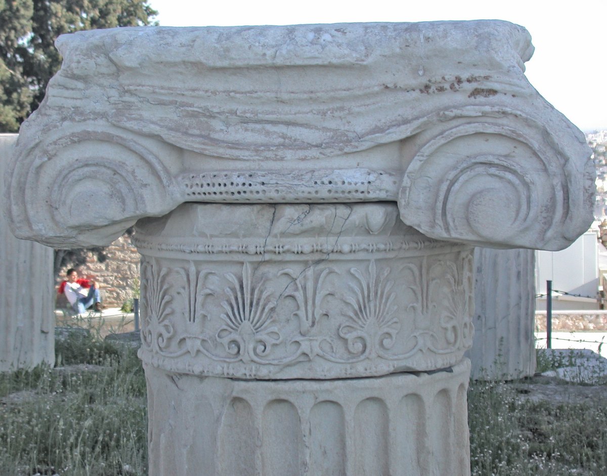 Ionic capital from the Temple of Rome and Augustus in Athens imitating the Erechteum Ionic capital