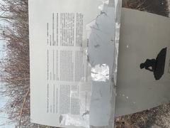The Little Mermaid statue in Copenhagen with an info table dated 24.01.2024