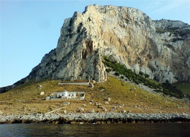 Lighthouse at Riserva Naturale Orientata Capo Gallo in Palermo, Italy